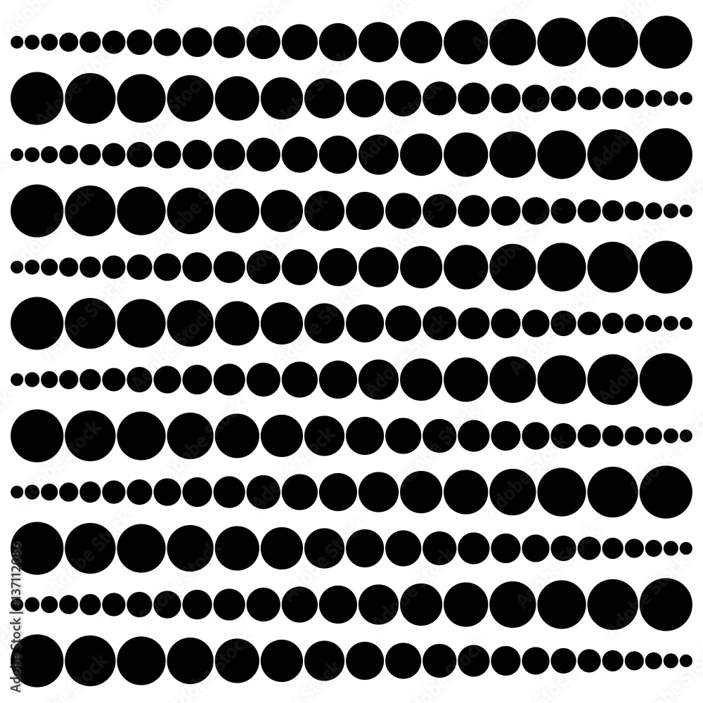 Poster geometric pattern widening circles from a point to a circle