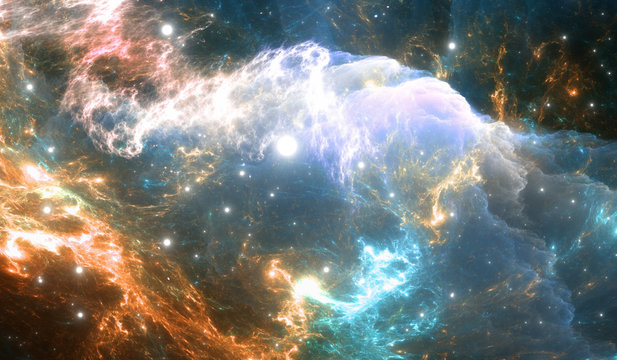 Glowing Space Nebula. Detail