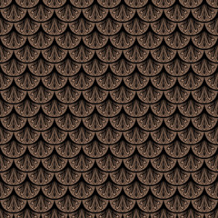 Art deco vector geometric pattern in brown color
