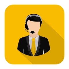 symbol man call center icon image, vector illustration design