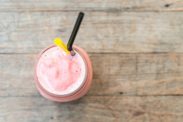 jar of strawberry smoothie