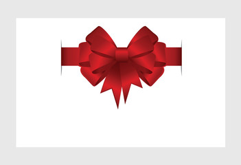 Red Ribbon And A Bow isolated on a white background. Vector image.