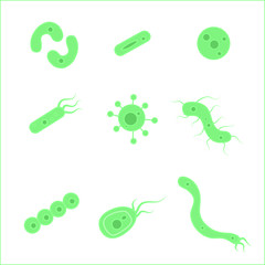 germs icons set