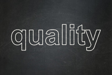 Obraz premium Marketing concept: Quality on chalkboard background