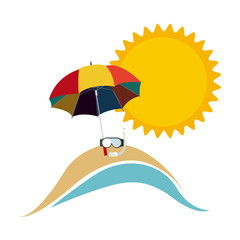 symbol beach with parasol icon image, vector illustration