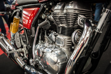 Fototapeta na wymiar Engine of a powerful motorbike