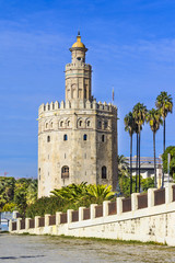 Fototapeta na wymiar Torre del Oro Tower of Seville