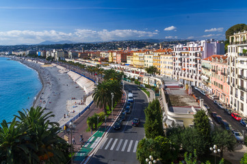 Aerial view of Nice city, French Riviera, Provence, France