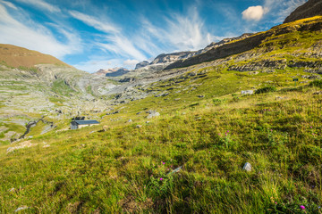 Naklejka premium View of Ordesa valley and Monte Perdido massif, Pyrenees, Spain.