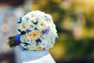 wedding bouquet on a green background