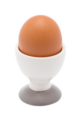 Egg in ceramic cup