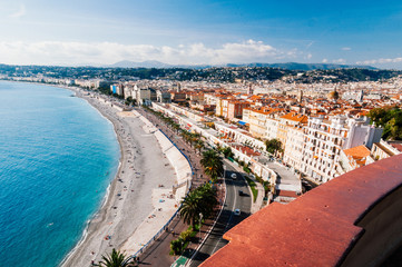 Aerial view of Nice city, French Riviera, Provence, France