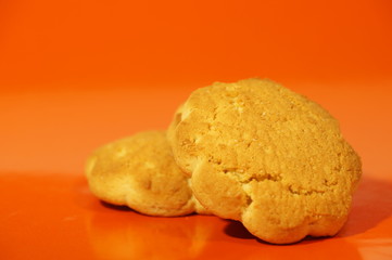 sweet corn cookies isolated on a dark background