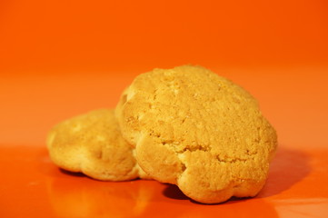 sweet corn cookies isolated on a dark background
