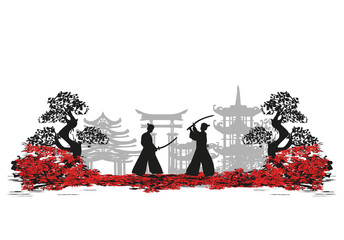 Japanese Samurai fighters card
