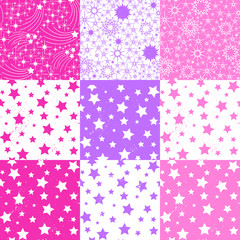 Seamless pattern with stars. Vector cartoon kids background.