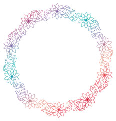 Beautiful round gradient frame. Raster clip art.