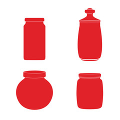 Set of jars template. Vector illustration