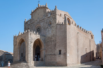 Naklejka premium View of the Main Cathedral of Erice, province of Trapani. Sicily, Italy