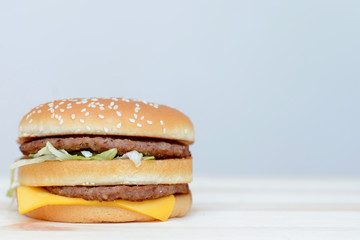 hamburger on the wight background