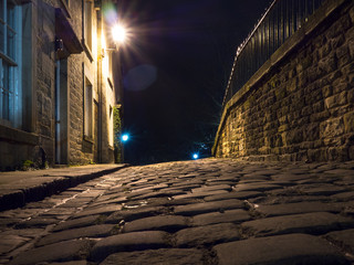 Cobbled Street at night
