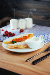 piece of freshly baked pumpkin strudel
