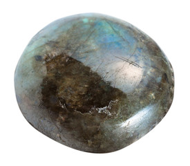 pebble of labradorite gemstone isolated