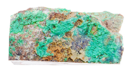 green Garnierite stone (nickel ore) isolated