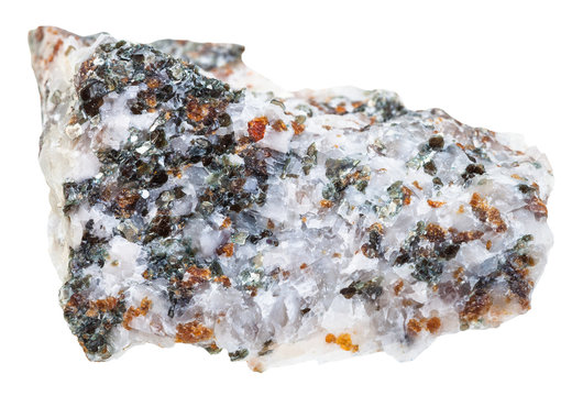 specimen of Calcite with Chondrodite and Diopside