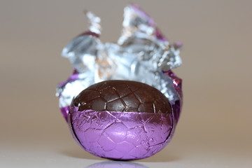 Chocolate easter egg close-up