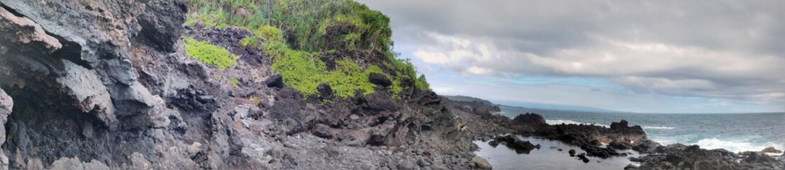 son and I - lava cliffs 