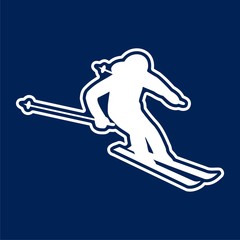 Ski icon. Vector illustration
