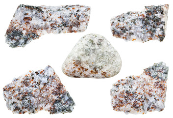 collection of stones with chondrodite crystals