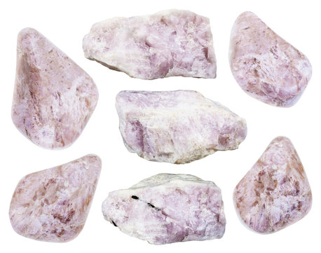 collection of raw and tumbled ussingite stones