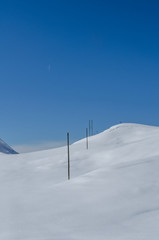 Remote power line in Swiss alps