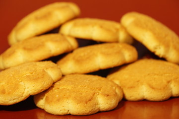 sweet corn cookies isolated on a dark background