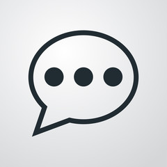 Icono plano silueta comentario en fondo degradado