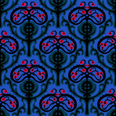 Suzani, vector ethnic pattern with Kazakh motifs