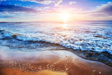 Tropical beach on sandy Sicily Italy Europe