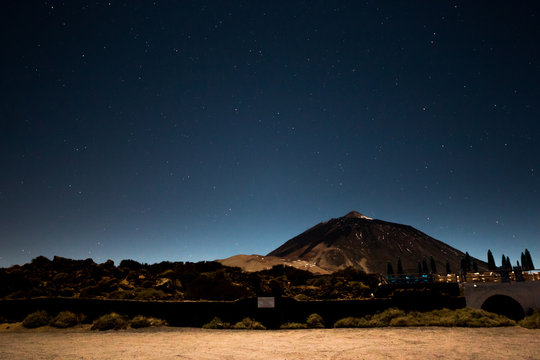 Night Sky Landscape at volcano Teide in Tenerife