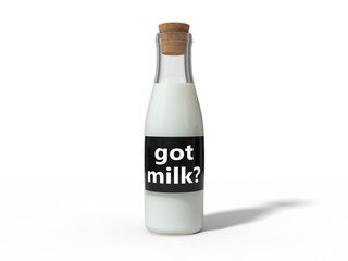 simple milk bottle with cork