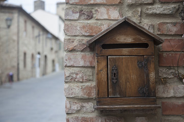 Wooden mailbox