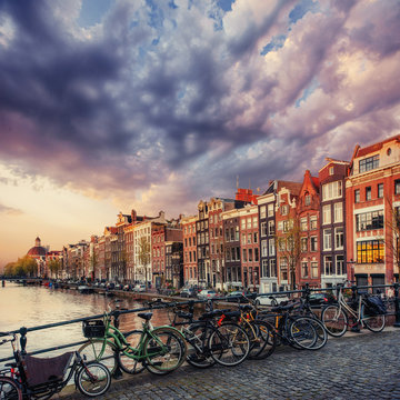 Beautiful tranquil scene of the city Amsterdam. © standret