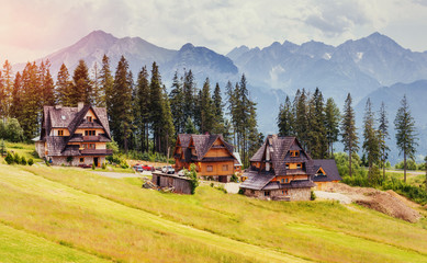Traditional wooden house in the mountains