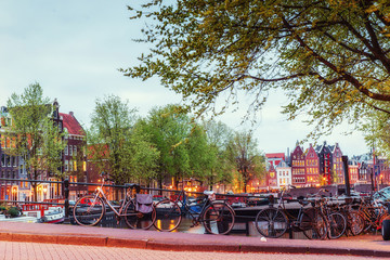 Fototapeta na wymiar Beautiful tranquil scene of the city Amsterdam