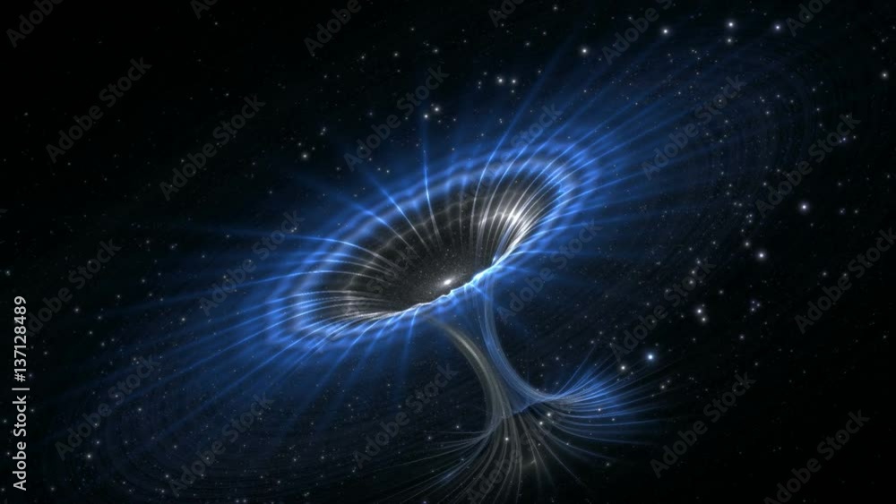 Canvas Prints wormhole or blackhole, funnel-shaped tunnel that can connect one universe with another
