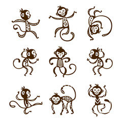 Obraz premium Monkey vector illustration.