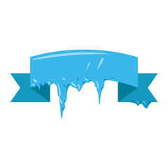 Collection of frozen icicle snow winter vector banner.