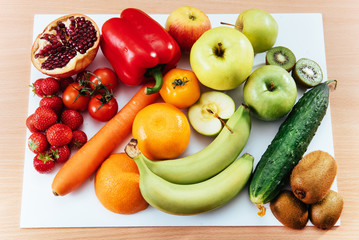 fruit and vegetable isolated on white background 