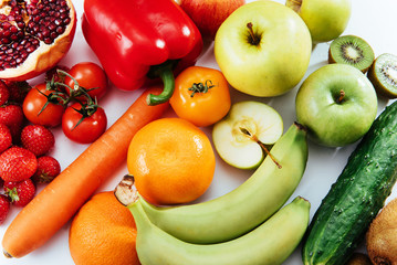 fruit and vegetable isolated on white background.
